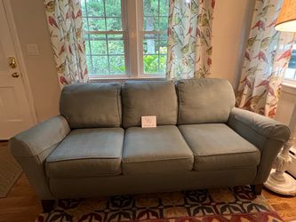 3-Seat Upholstered Sofa and Chair in Blue Gray