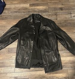 GUESS branded leather coat