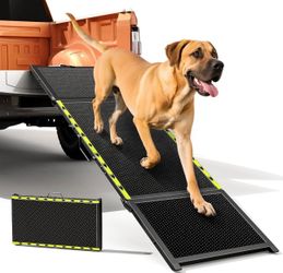 74” Extra Long Folding Dog Ramp for SUV, Truck & Car – Heavy Duty – 250 lb Capacity