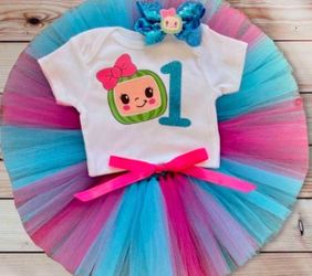 6-9 Months Personalized CoComelon 🍉 1st Birthday Outfit
