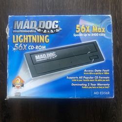 Vintage Mad Dog Multimedia 56X CD-ROM Drive – Sealed Hardware, No Disc 💿 