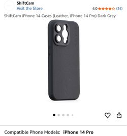 ShiftCam iPhone 14 Cases (Leather, iPhone 14 Pro) Dark Grey