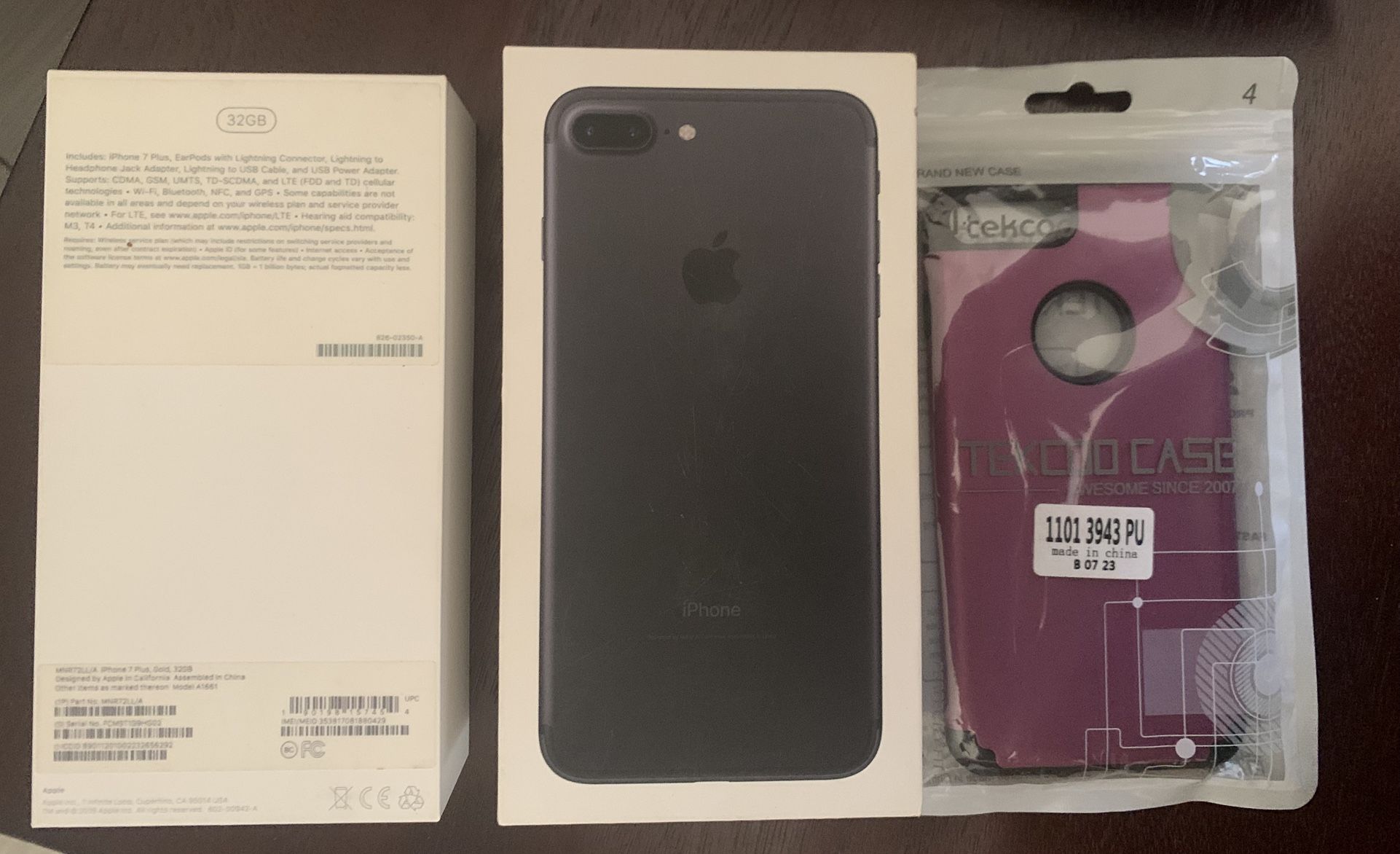 Empty iPhone 7 Plus Box and Case