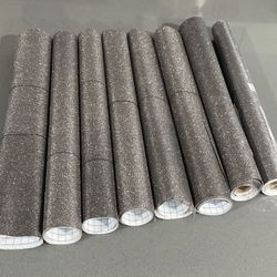 8 Rolls Of Black Glitter Wallpaper 
