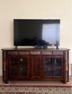 62" TV Stand / Entertainment Console Wood Cabinet with Storage