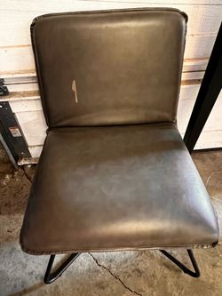Accent slipper side chair with adjustable back grey
