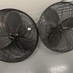 Two 30 Inch Wall Mount Industrial Fans
