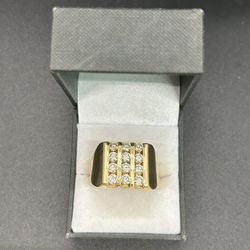 14K Diamond Mens Ring 