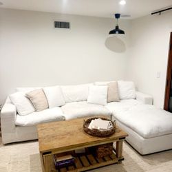 Modern White 4pc Cloud Couch 