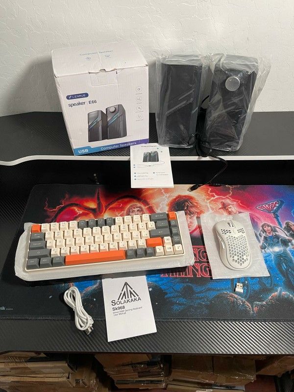 New Gaming Bundle Special, Wired 65% Keyboard, Wireless RGB Gaming Mouse, and Desktop RGB Speakers, 3 for 1 PC Special While Supplies Last, First come