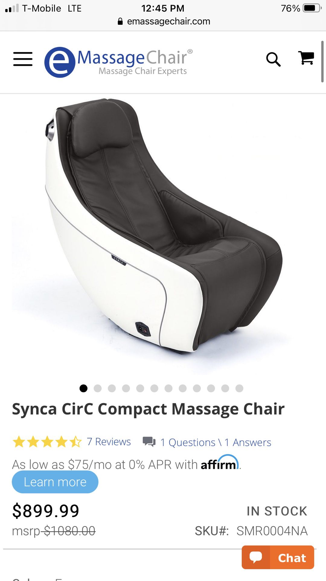 Massage Chair Brand New In Box Never Opened