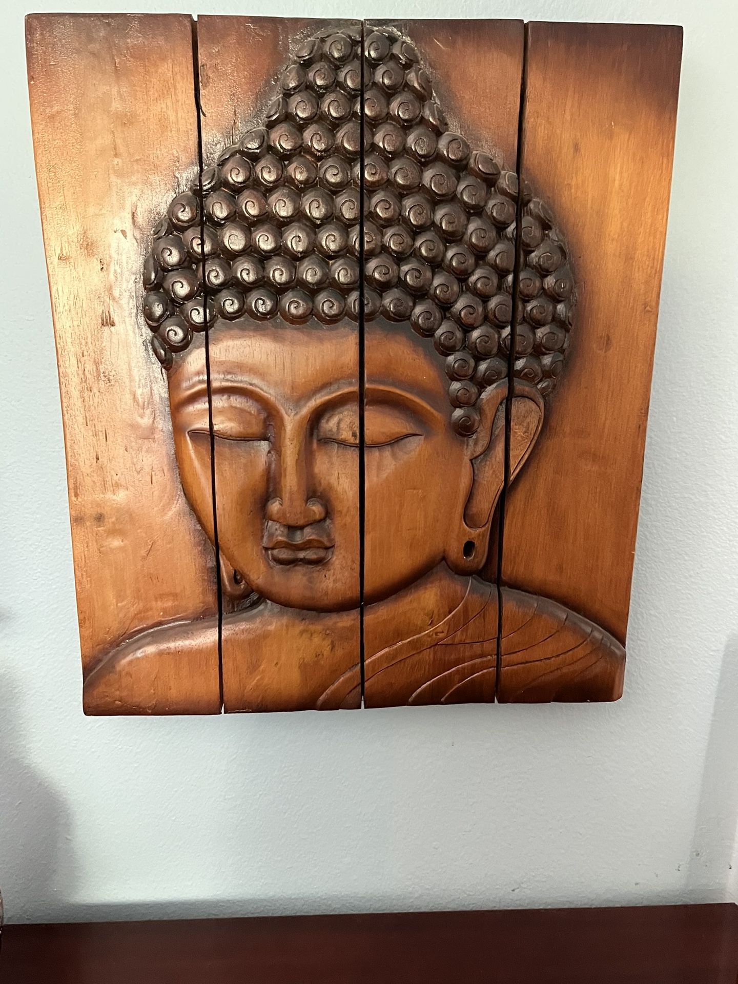 World Market Buddha Wall Art Carved Wood Panel