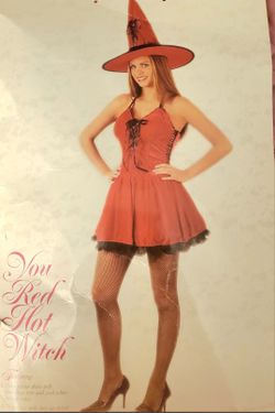 Halloween Red Hot Witch Costume 