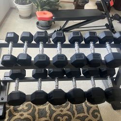 Like New Dumbbell + Rack