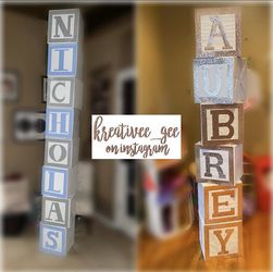 Custom party decor baby shower birthday toy block box