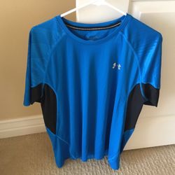 Under Armour Men’s Shirt Blue, Dry Fitted, Lg, Orange Tee Shirt, XLG, Hulk, Dry Fitted, Gray, XLG, Perform, Gray/Black, LG, No Tears or Stains, $5 ea.