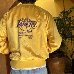 Vintage Los Angeles Lakers World Champions Bomber Jacket XL NBA