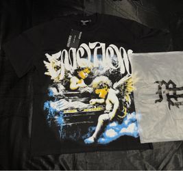 Mixed Emotion Black Angel Graphic T-Shirt