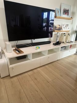 Cb2 TV Storage Cabinet - Chill White High-Gloss Media Console
