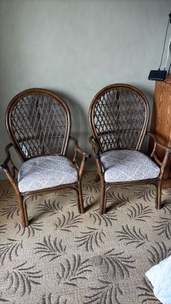 2 matching wicker chairs