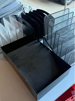 Assorted Office Desk Organizer & File Rack Set of 4