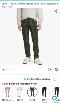 Levi 36 × 32 Chino Pants - Plaid - Brand New With Tags