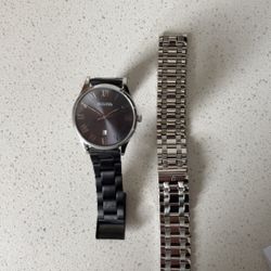 BULOVA black and silver watch