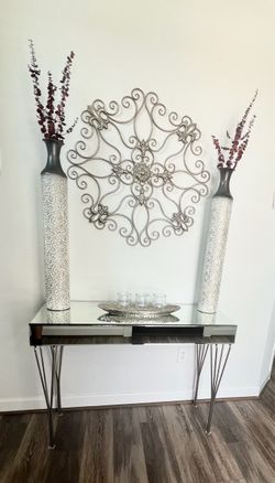 Mirrored Console Table with Hairpin Legs