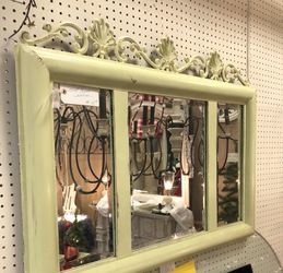 Painted iron beveled mirror