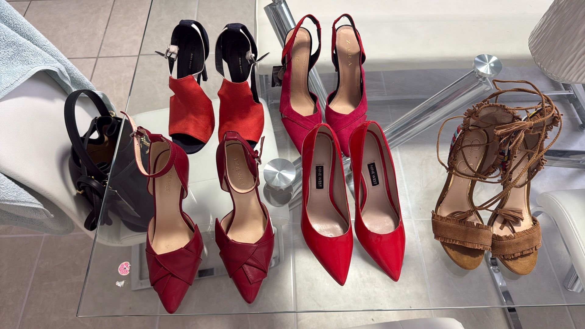 Shoes: Zara, nine west and Jessica Simpson