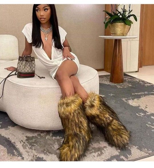 Fur Boots Over The Knee