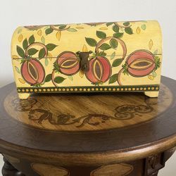 Fireside Hand Made & Painted In India Wood Keepsake Box