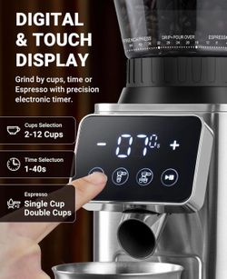 AMZCHEF CG209 Digital Conical Burr Coffee Grinder