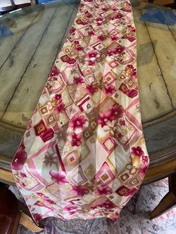 12“ x 60“Floral Scarf Pink and Gold 12” x 60”