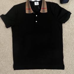 XXS Black Burberry Checkered Collar