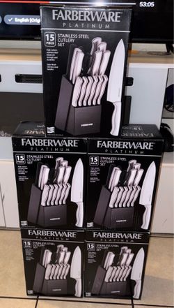 Farberware 15-piece Stamped Stainless Steel Knife Block Set