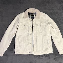 Hollister Cream Denim Jean Jacket men’s Large