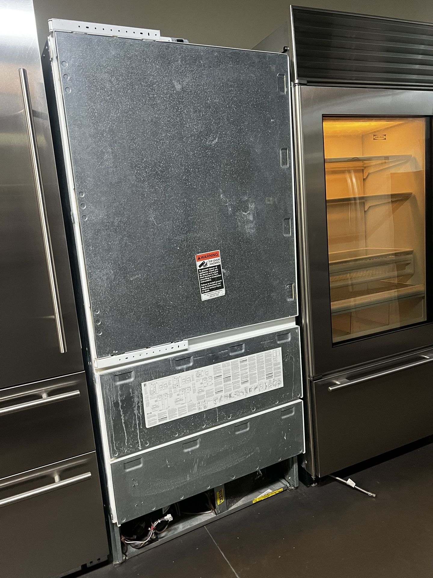 Sub Zero 36”Wide Built In Bottom Freezer Panel Ready