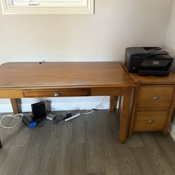 Desk & 2 Drawer File Cabinet