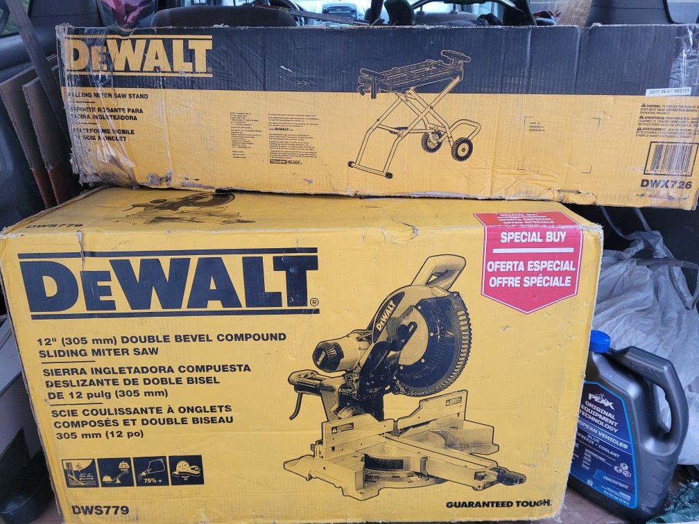 DEWALT 15 Amp Corded 12 in. Double Bevel Sliding Compound Miter Saw, Blade Wrench and Material Clamp Table Saw