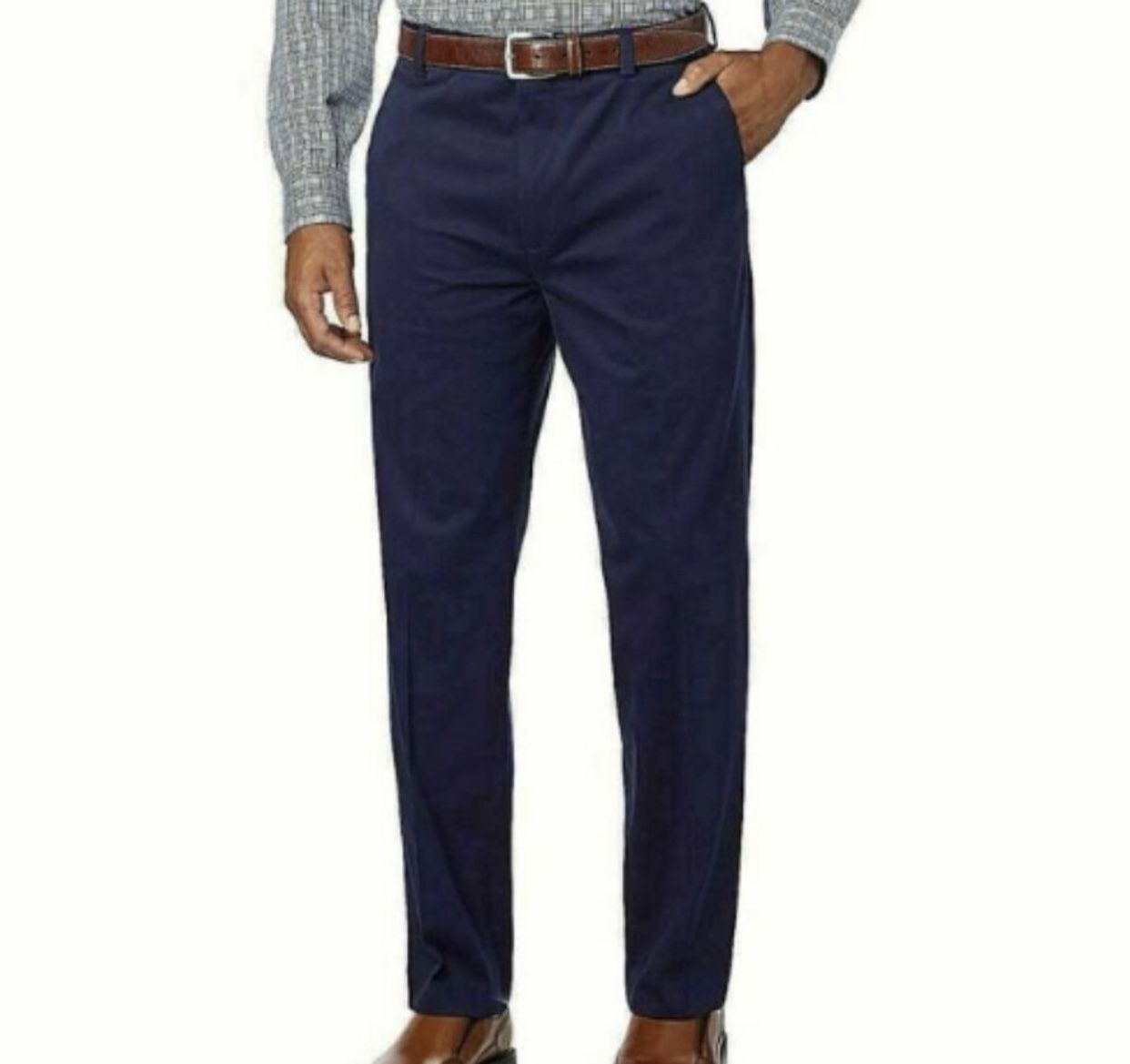 New Kirkland Signature Mens Non-Iron Flat Front Comfort Pants, Size 38/30