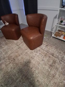 mint leather chairs