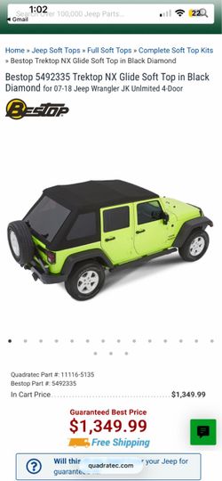 Jeep Wrangler Softtop With frame but no windows