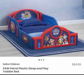 Paw Patrol plastic toddler bed/ bed frame/ furniture/ toddler/ bed/ Paw Patrol/ New