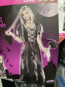 Kids Cemetery Bride Costume Size 7/8