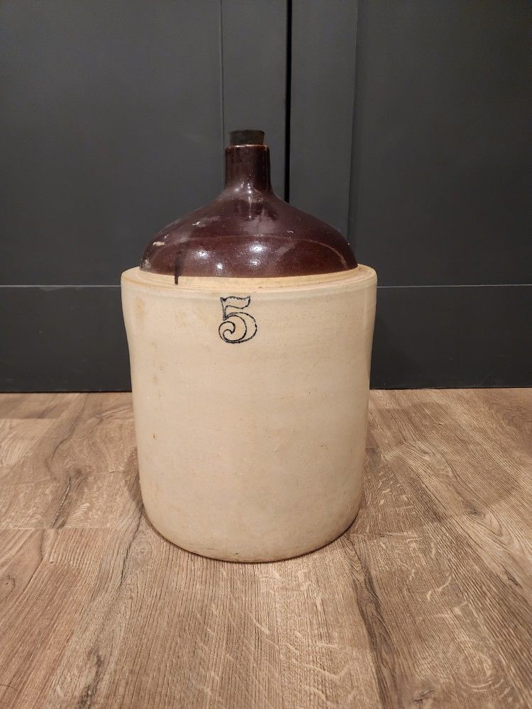 Antique Early 20th Century Stoneware 5 Gallon Moonshine/ Whiskey Jug