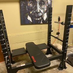 ETHOS Olympic Weight Bench with Adjustable Rack – Heavy Duty
