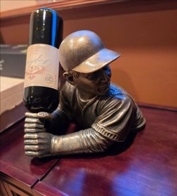 Baseball Player Wine Bottle Holder Figurine