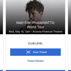 Matt Rife 5/15 7 Pm (sell Or Trade For Later Show)
