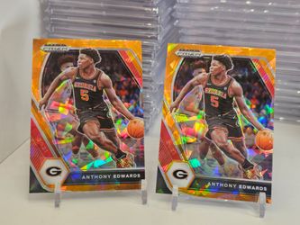 2x Anthony edwards prizm draft picks orange ice